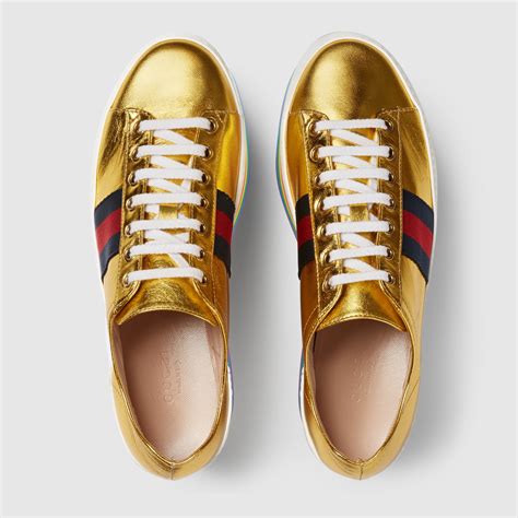 metallic Gucci sneakers